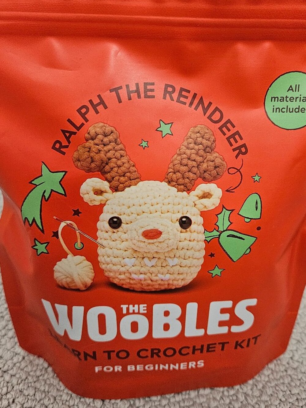 Woobles Beginner Crochet Kit - Ralph the Reindeer